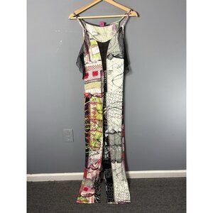 SAVE THE QUEEN Womens M Sleeveless One-Piece Stretch Jumpsuit with Mesh Trim